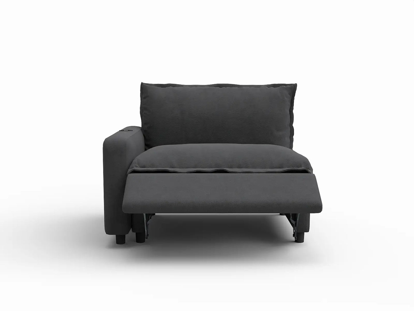 1 Piece Grey Linen Small Space Single Sofa 1 Seater 3
