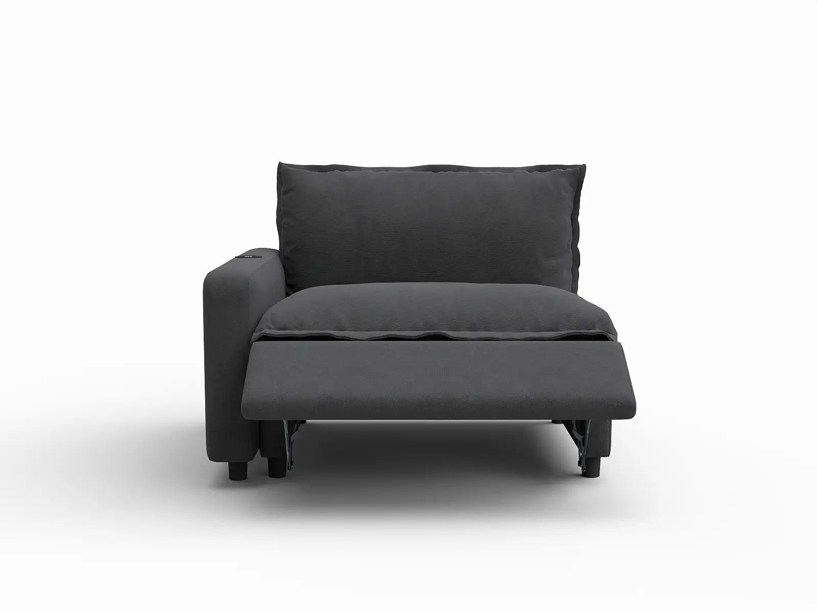 1 Piece Grey Linen Small Space Single Sofa 1 Seater 3