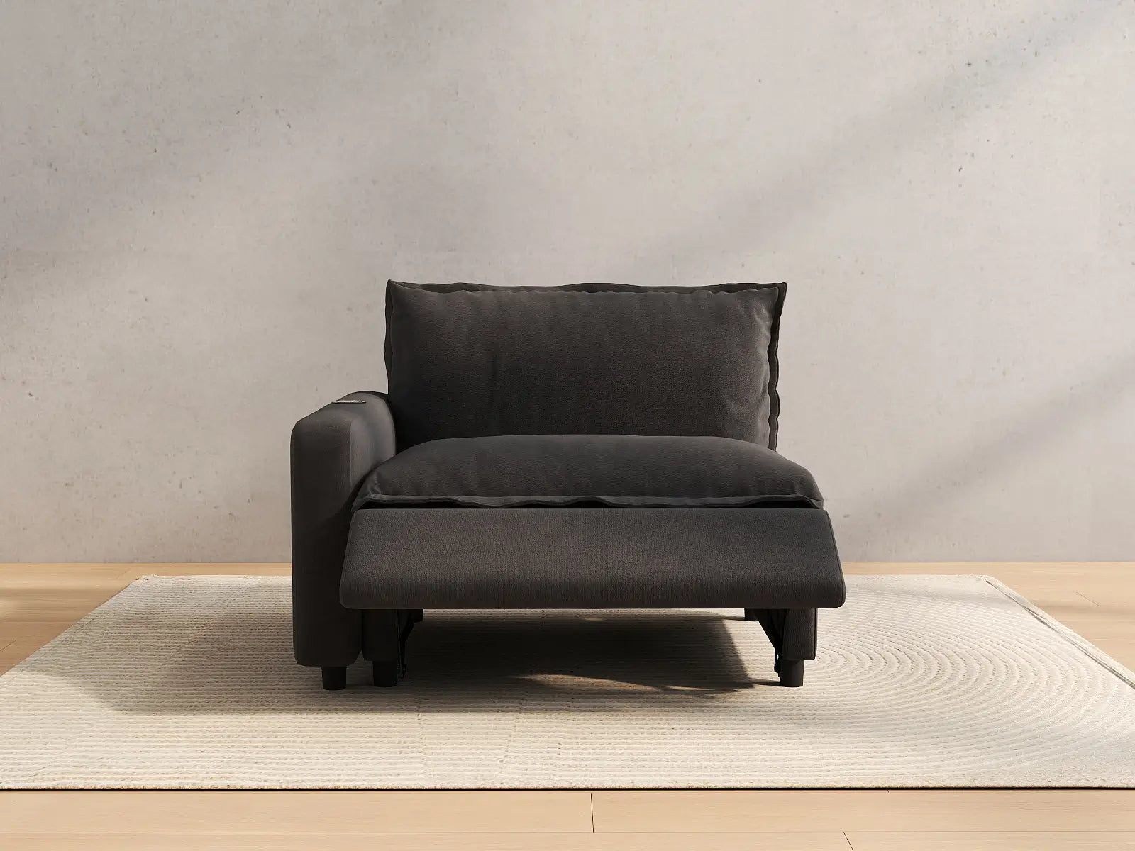 1 Piece Grey Linen Small Space Single Sofa 1 Seater 5
