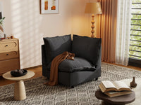 1 Piece Grey Linen Small Space Single Sofa 1 Seater 5 e42eb9f4 e632 44b7 ae65 7a6da9cbe45c