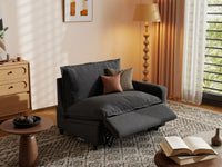 1 Piece Grey Linen Small Space Single Sofa 1 Seater 7