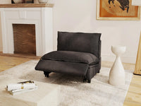 1 Piece Grey Linen Zen Corner Single Sofa 1 Seater 1