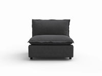 1 Piece Grey Linen Zen Corner Single Sofa 1 Seater 2
