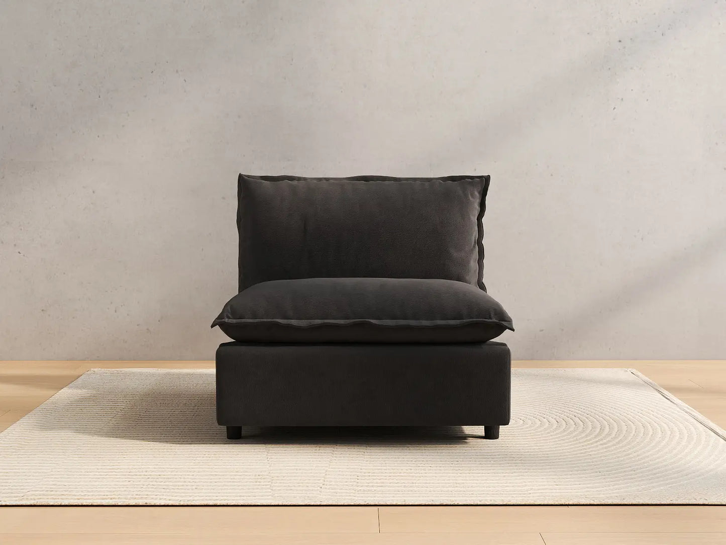 1 Piece Grey Linen Zen Corner Single Sofa 1 Seater 4