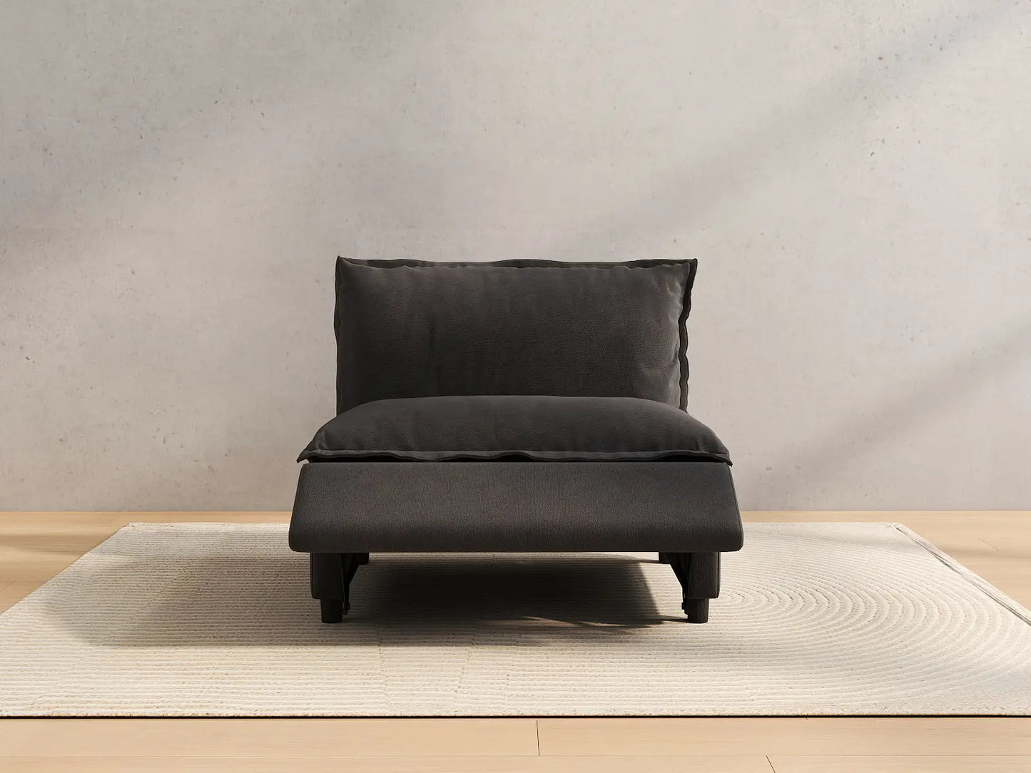 1 Piece Grey Linen Zen Corner Single Sofa 1 Seater 5