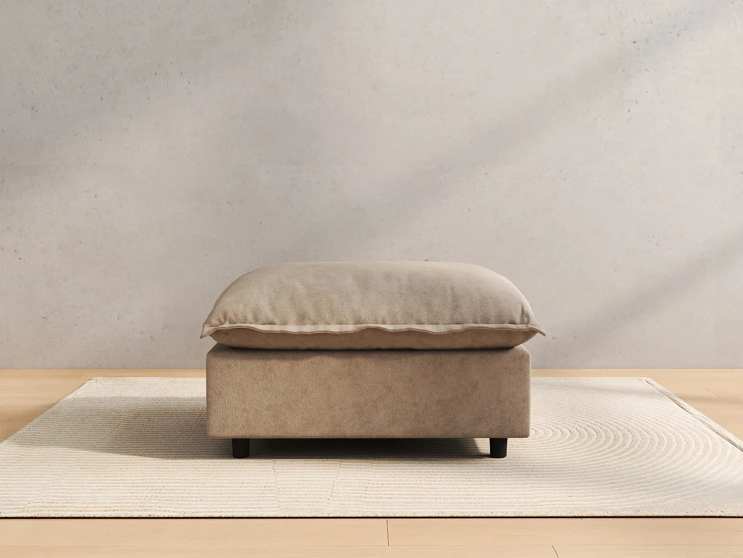 1 Piece Khaki Linen Flex Nook Ottomans 3