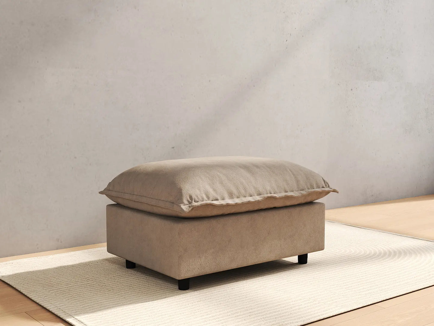 1 Piece Khaki Linen Flex Nook Ottomans 4