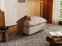 1 Piece Khaki Linen Flex Nook Ottomans 5
