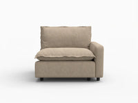 1 Piece Khaki Linen Flex Nook Single Sofa 1 Seater 2