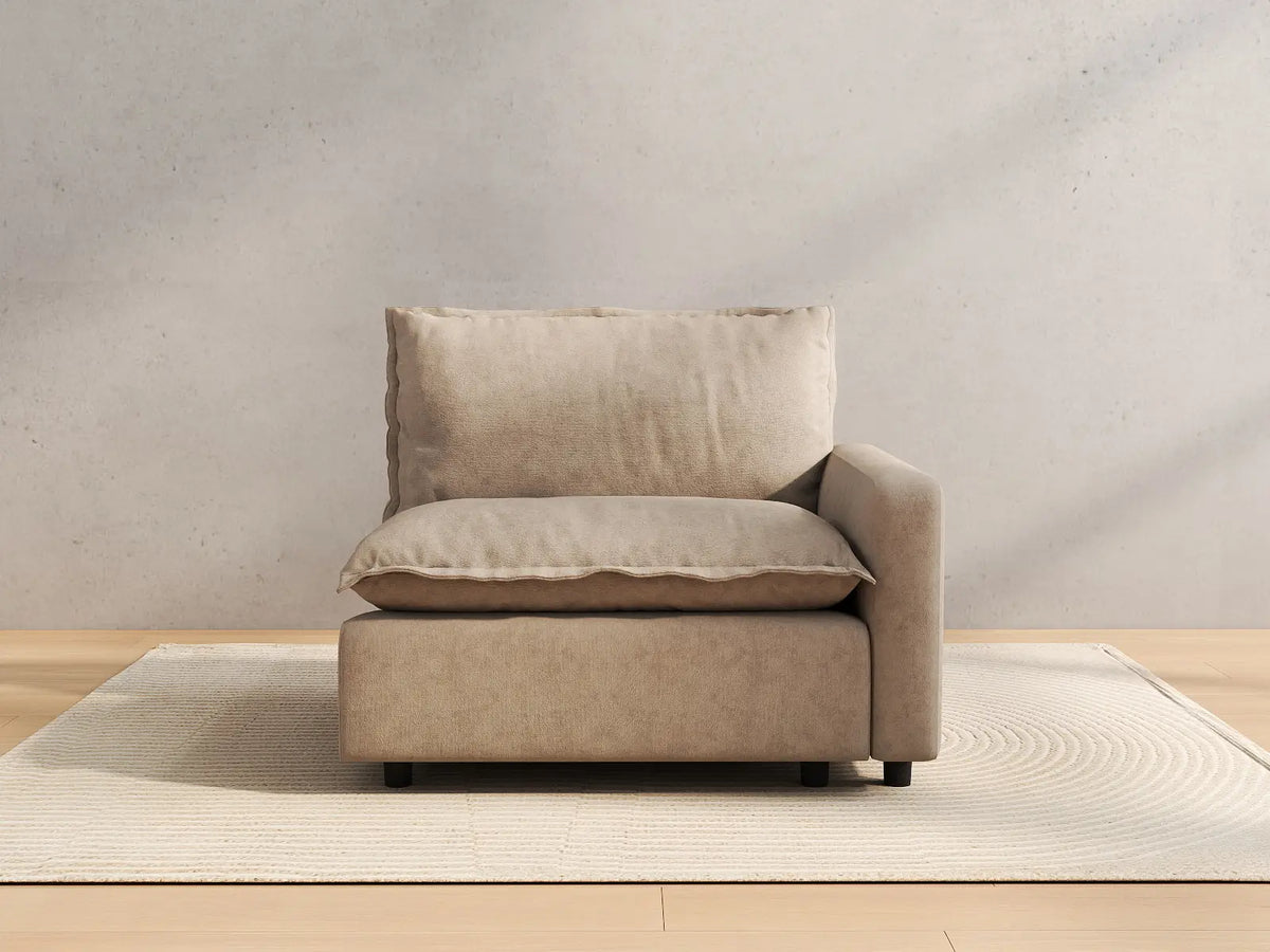 1 Piece Khaki Linen Flex Nook Single Sofa 1 Seater 3