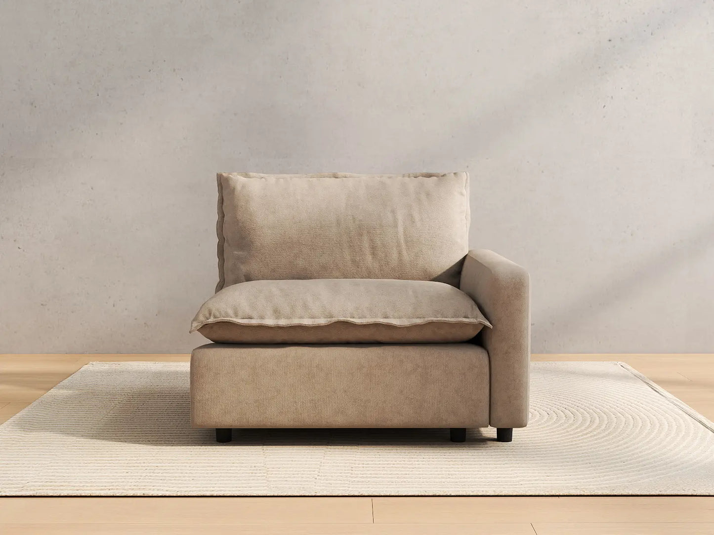 1 Piece Khaki Linen Flex Nook Single Sofa 1 Seater 3