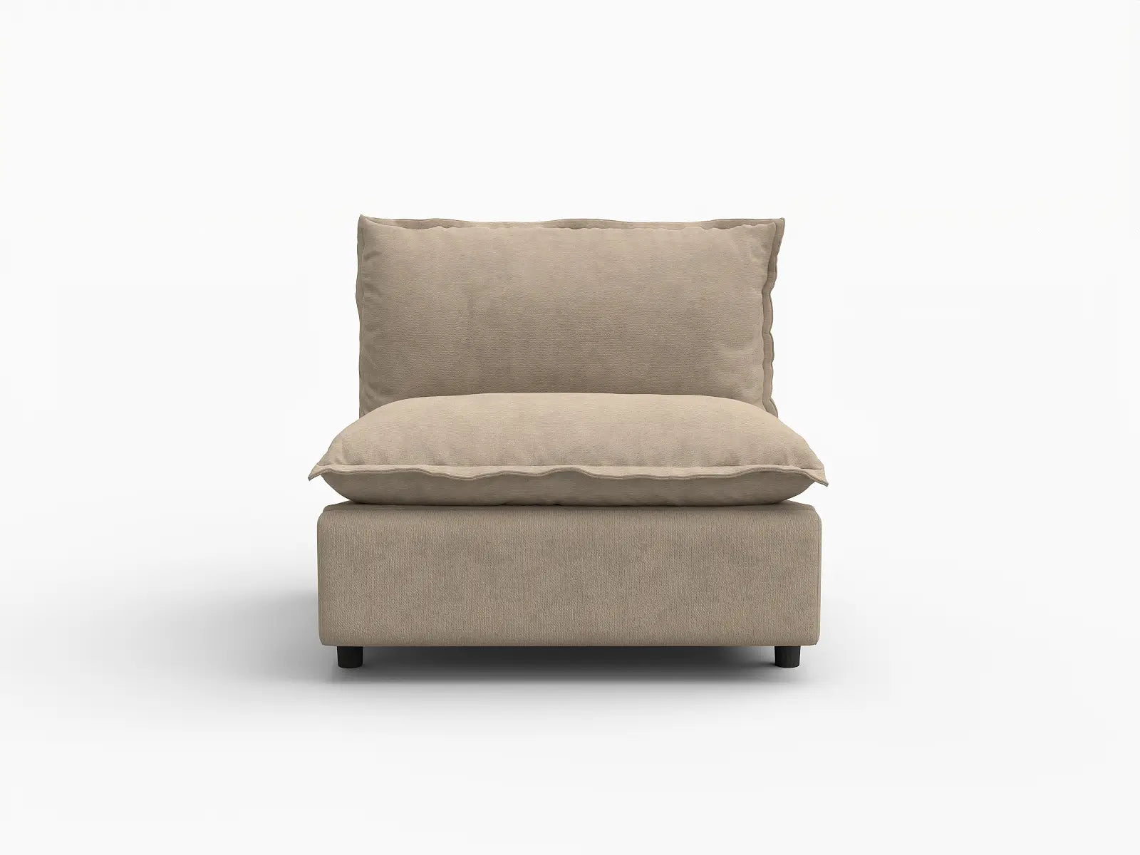 1 Piece Khaki Linen Minimalist Single Sofa 1 Seater 2
