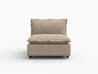 1 Piece Khaki Linen Minimalist Single Sofa 1 Seater 2
