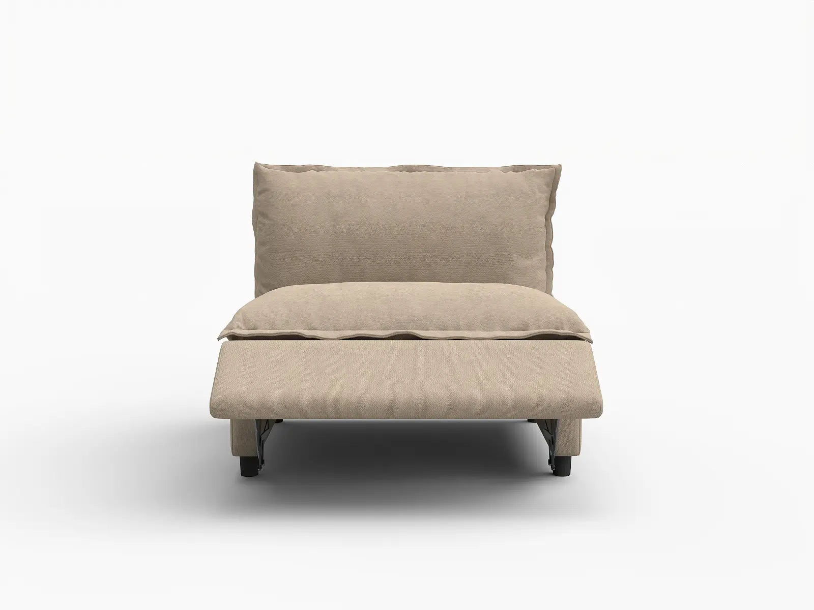 1 Piece Khaki Linen Minimalist Single Sofa 1 Seater 3