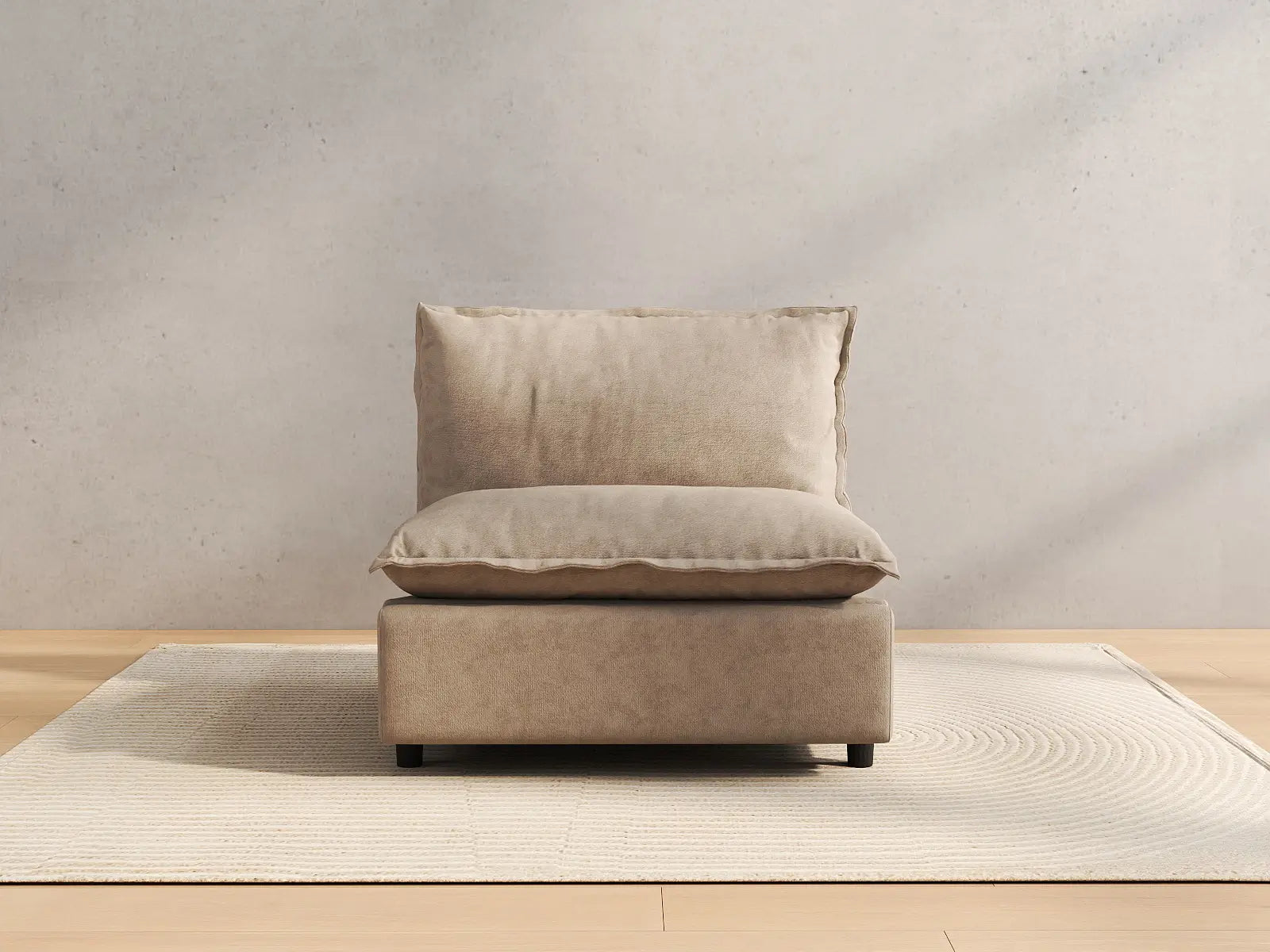 1 Piece Khaki Linen Minimalist Single Sofa 1 Seater 4