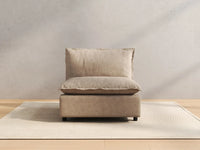 1 Piece Khaki Linen Minimalist Single Sofa 1 Seater 4
