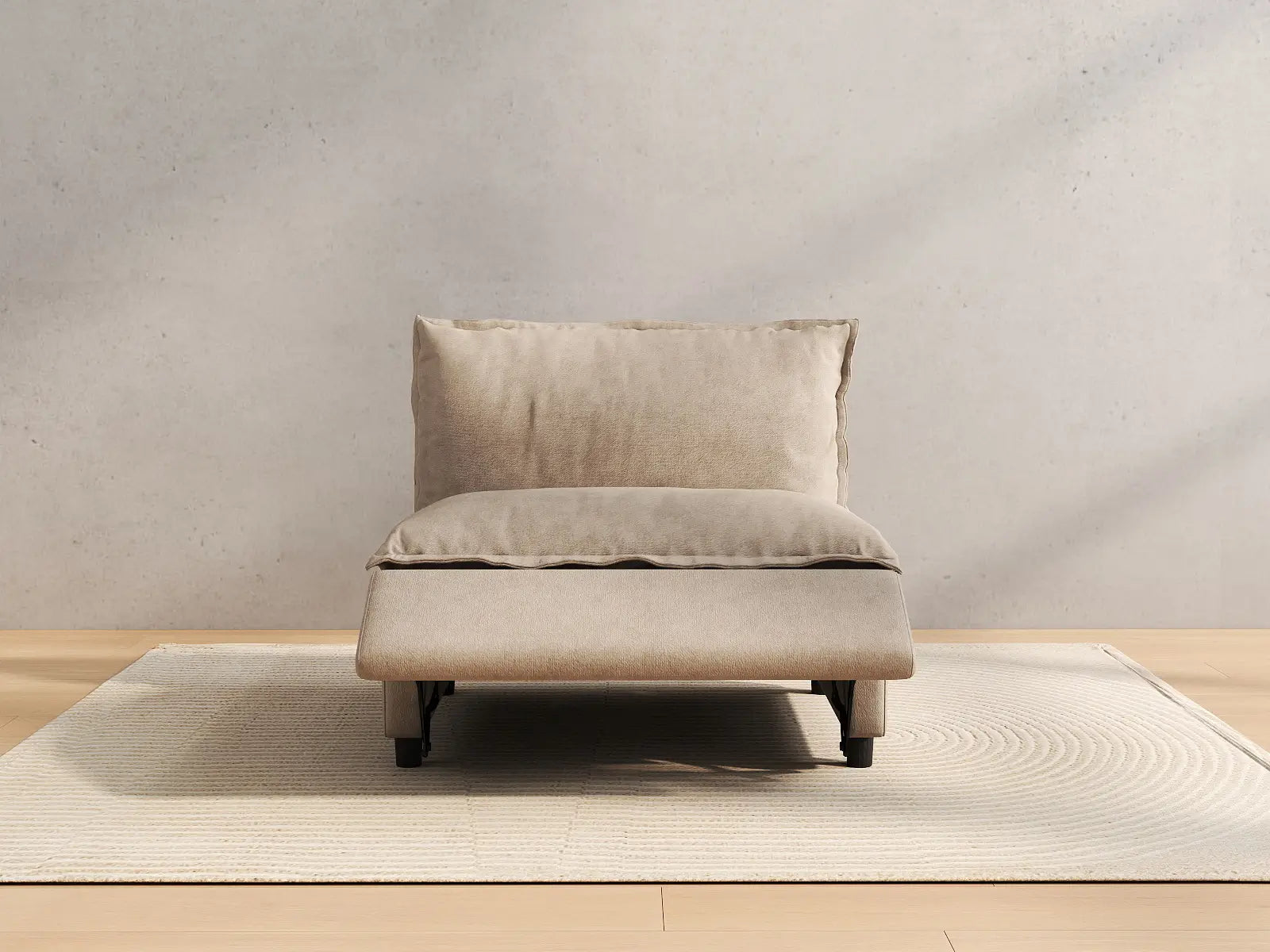 1 Piece Khaki Linen Minimalist Single Sofa 1 Seater 5