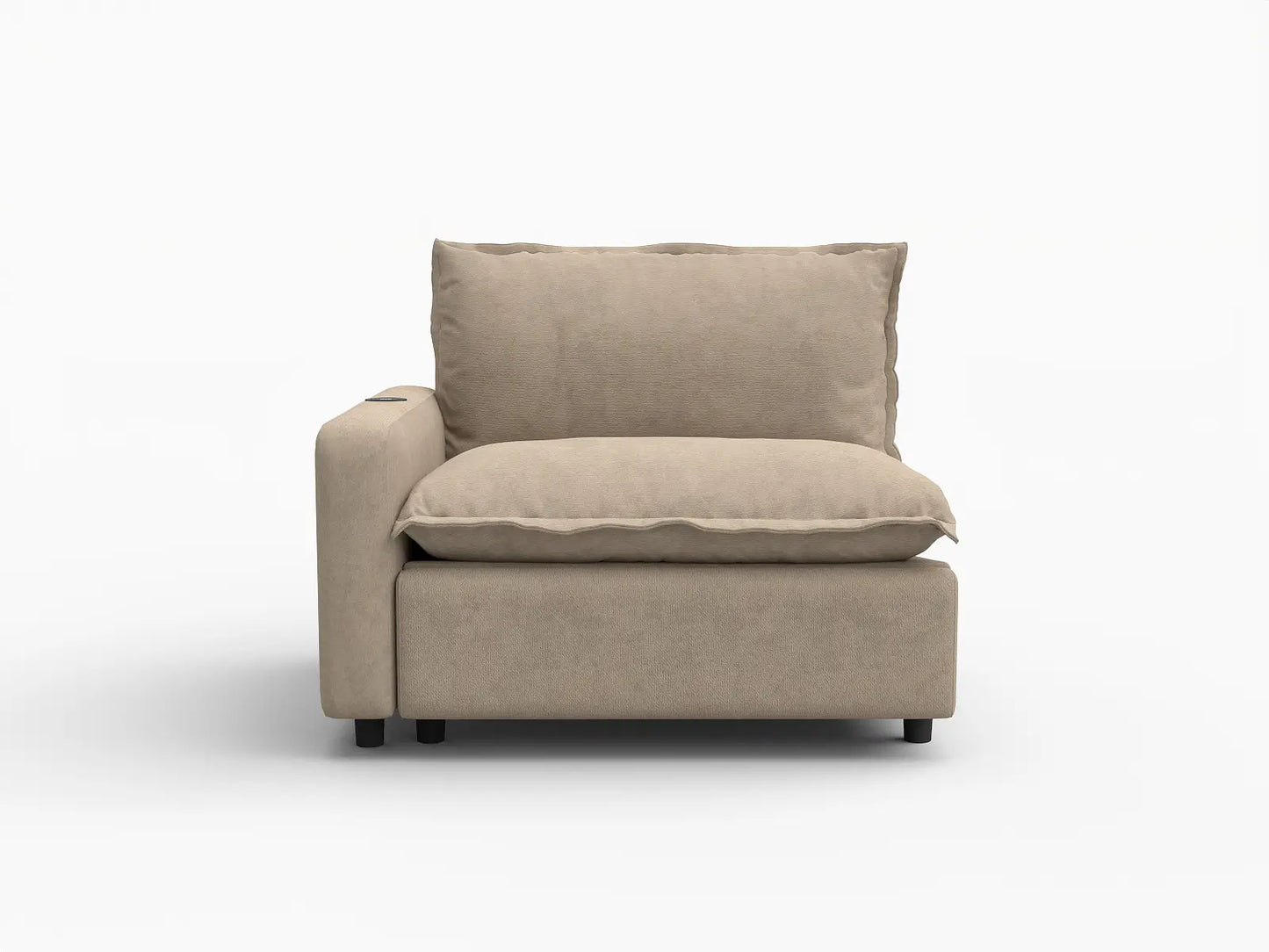 1 Piece Khaki Linen Small Space Single Sofa 1 Seater 2