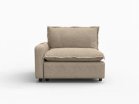 1 Piece Khaki Linen Small Space Single Sofa 1 Seater 2