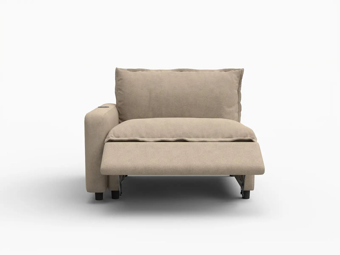 1 Piece Khaki Linen Small Space Single Sofa 1 Seater 3