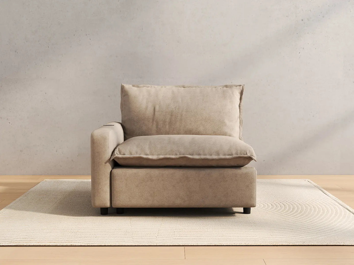 1 Piece Khaki Linen Small Space Single Sofa 1 Seater 4