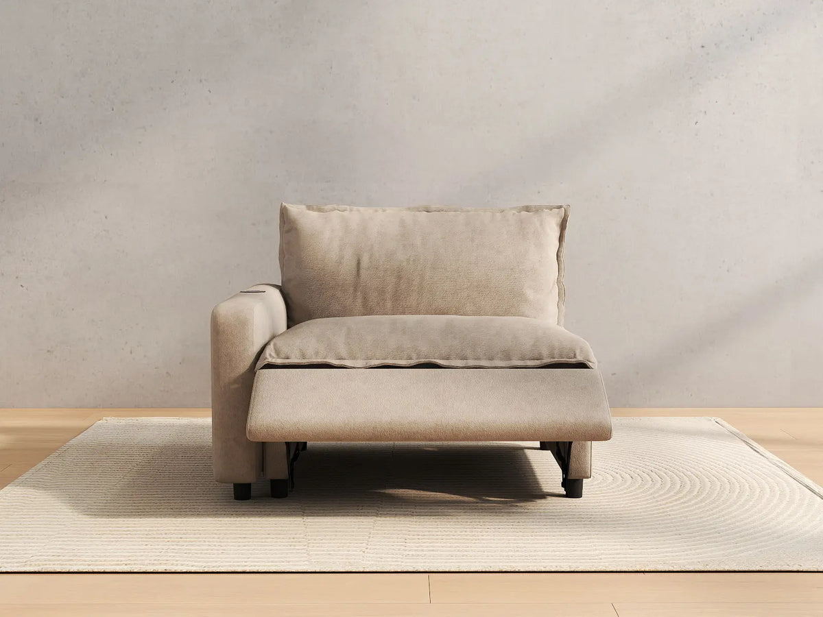1 Piece Khaki Linen Small Space Single Sofa 1 Seater 5