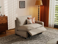 1 Piece Khaki Linen Small Space Single Sofa 1 Seater 7