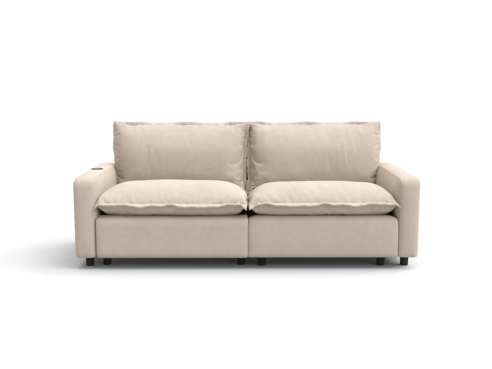 2 Piece Beige Linen Efficient Modern Loveseats 2 Seater 2