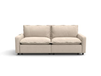 2 Piece Beige Linen Efficient Modern Loveseats 2 Seater 2