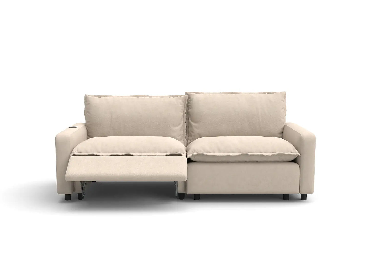 2 Piece Beige Linen Efficient Modern Loveseats 2 Seater 3