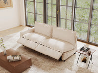 2 Piece Beige Linen Flex Nook Loveseats 2 Seater 1