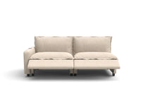 2 Piece Beige Linen Flex Nook Loveseats 2 Seater 3