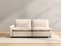 2 Piece Beige Linen Flex Nook Loveseats 2 Seater 4