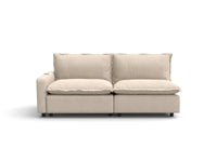 2 Piece Beige Linen Small Space Loveseats 2 Seater 2