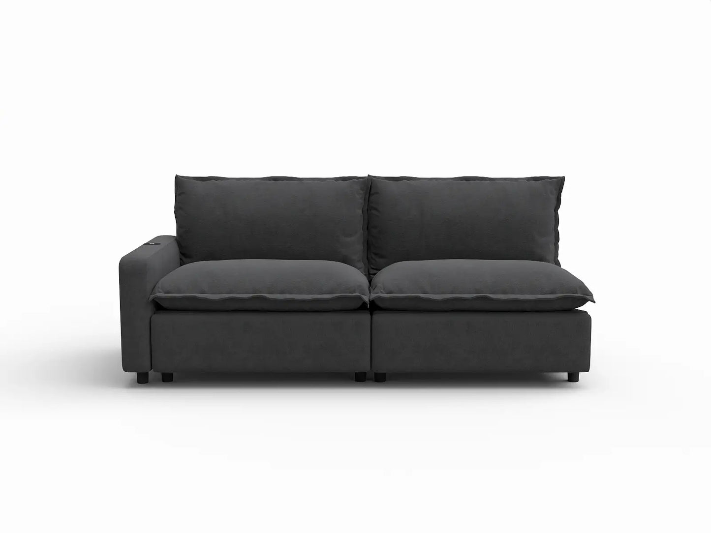 2 Piece Grey Linen Bedroom Corner Loveseats 2 Seater 2