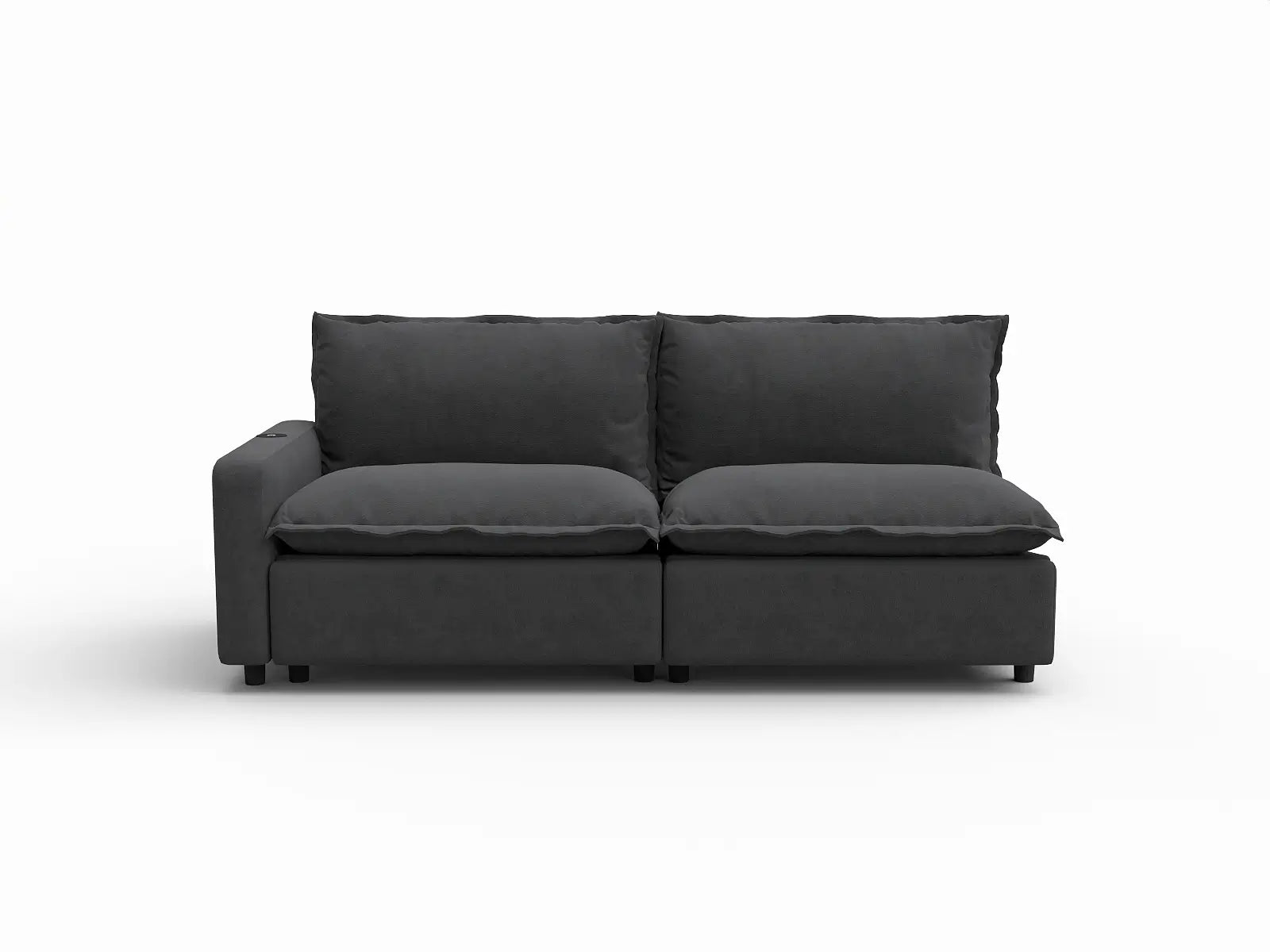 2 Piece Grey Linen Bedroom Corner Loveseats 2 Seater 2