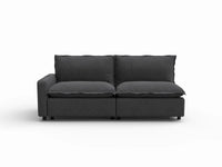 2 Piece Grey Linen Bedroom Corner Loveseats 2 Seater 2