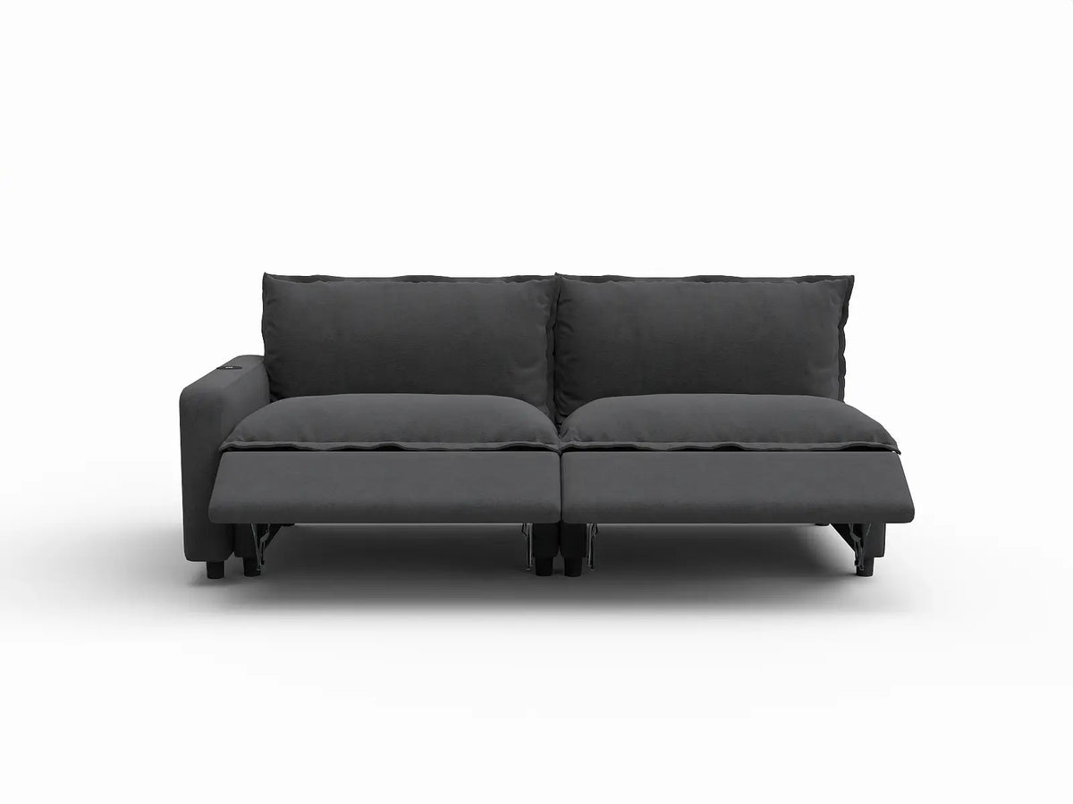 2 Piece Grey Linen Bedroom Corner Loveseats 2 Seater 3