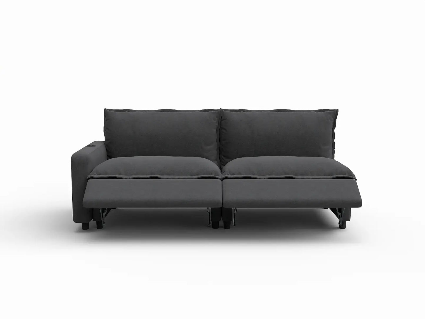 2 Piece Grey Linen Bedroom Corner Loveseats 2 Seater 3