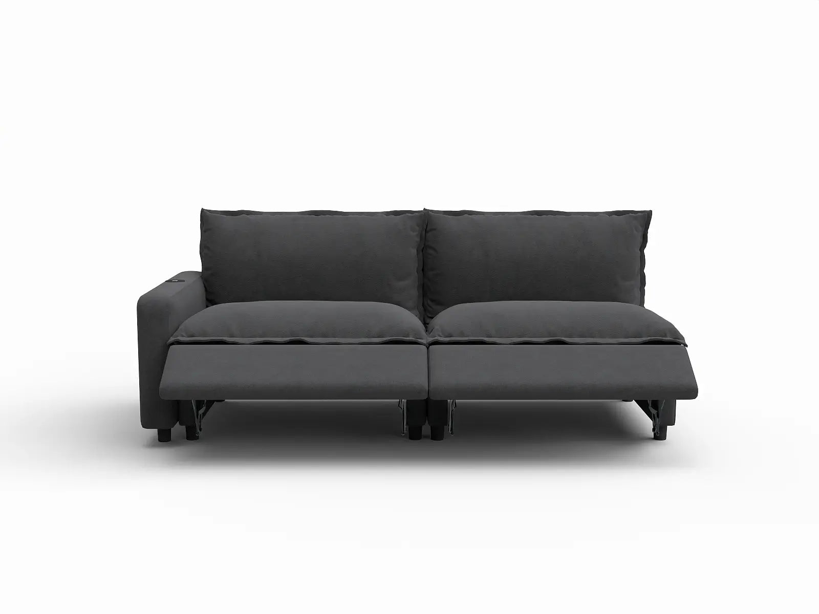 2 Piece Grey Linen Bedroom Corner Loveseats 2 Seater 3