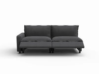 2 Piece Grey Linen Bedroom Corner Loveseats 2 Seater 3
