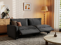 2 Piece Grey Linen Bedroom Corner Loveseats 2 Seater 7