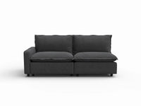 2 Piece Grey Linen Flex Nook Loveseats 2 Seater 2
