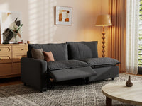 2 Piece Grey Linen Flex Nook Loveseats 2 Seater 7