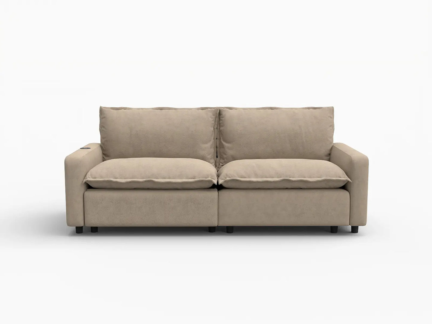 2 Piece Khaki Linen Dorm Room Loveseats 2 Seater 2