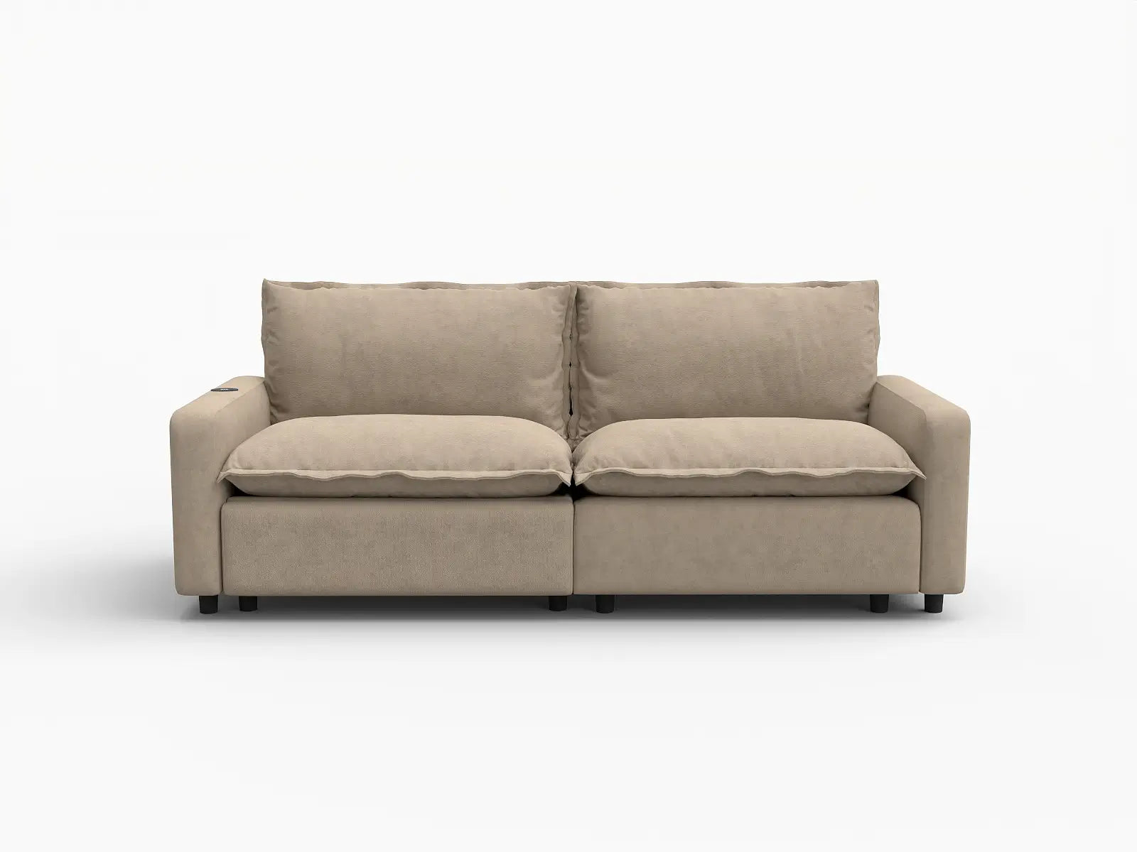 2 Piece Khaki Linen Dorm Room Loveseats 2 Seater 2