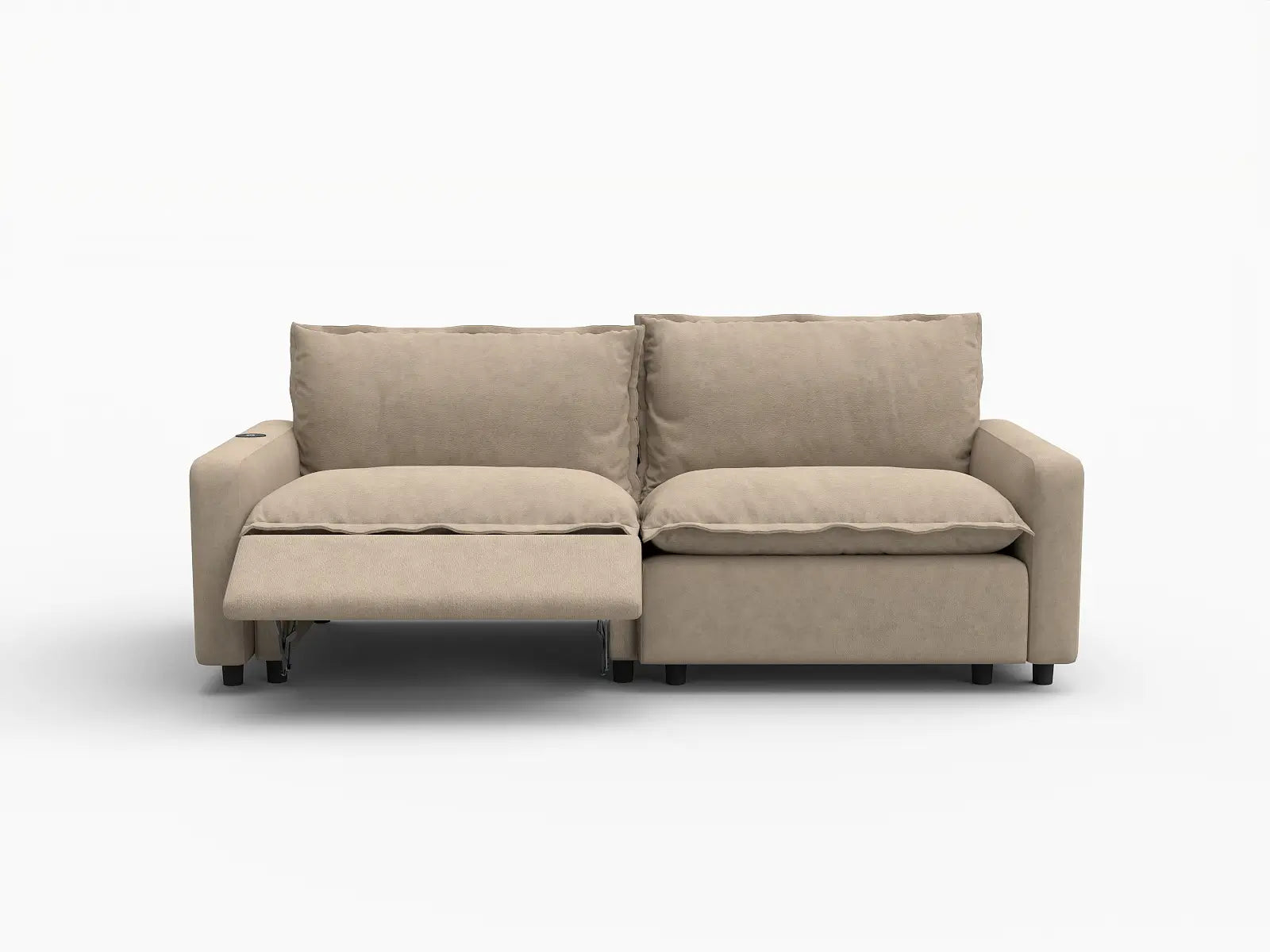 2 Piece Khaki Linen Dorm Room Loveseats 2 Seater 3