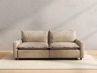 2 Piece Khaki Linen Dorm Room Loveseats 2 Seater 4