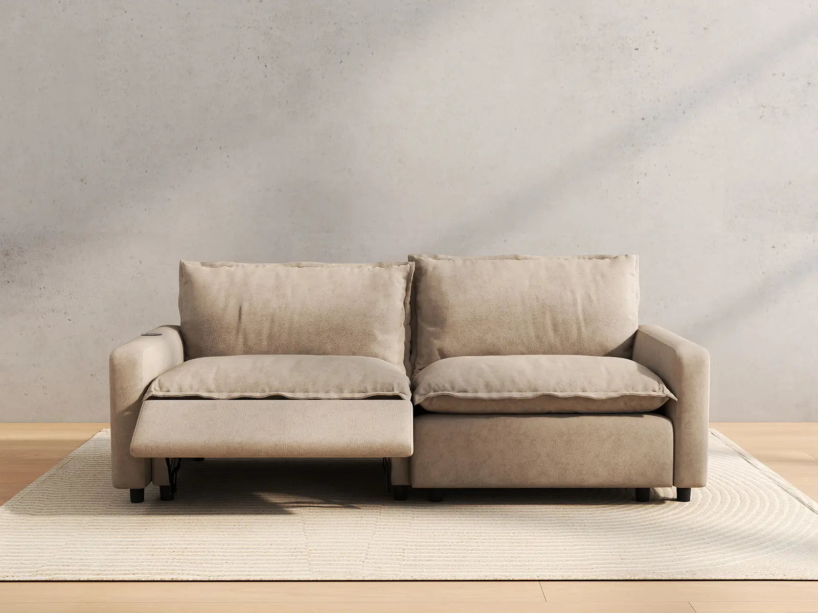 2 Piece Khaki Linen Dorm Room Loveseats 2 Seater 5
