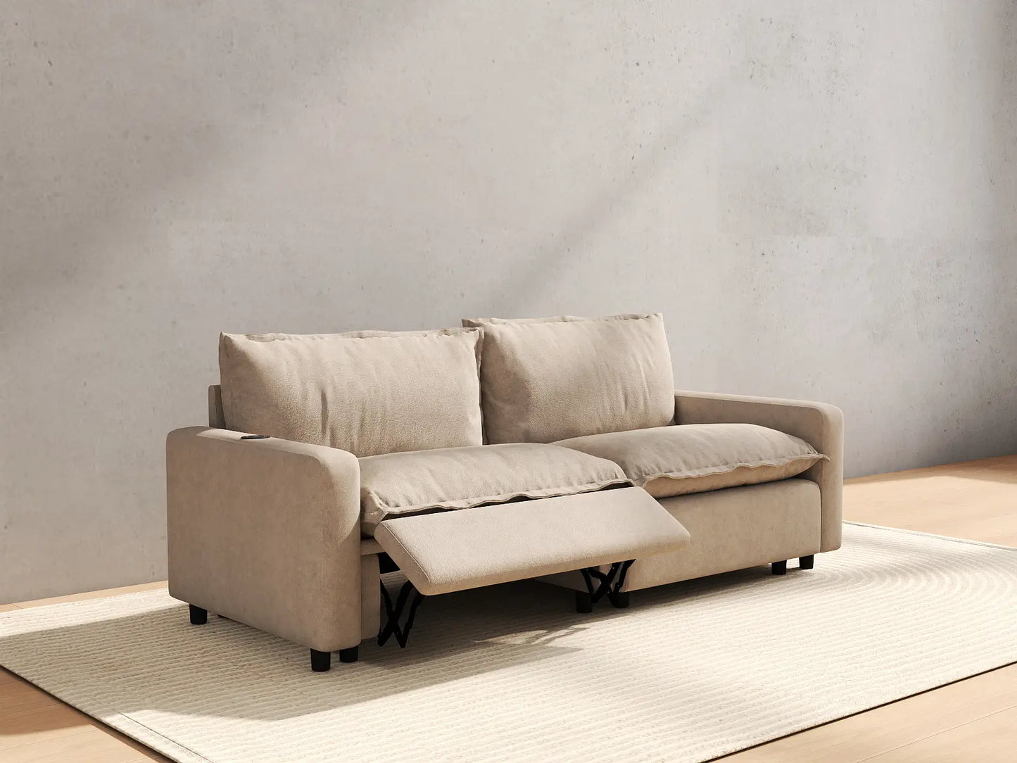 2 Piece Khaki Linen Dorm Room Loveseats 2 Seater 6